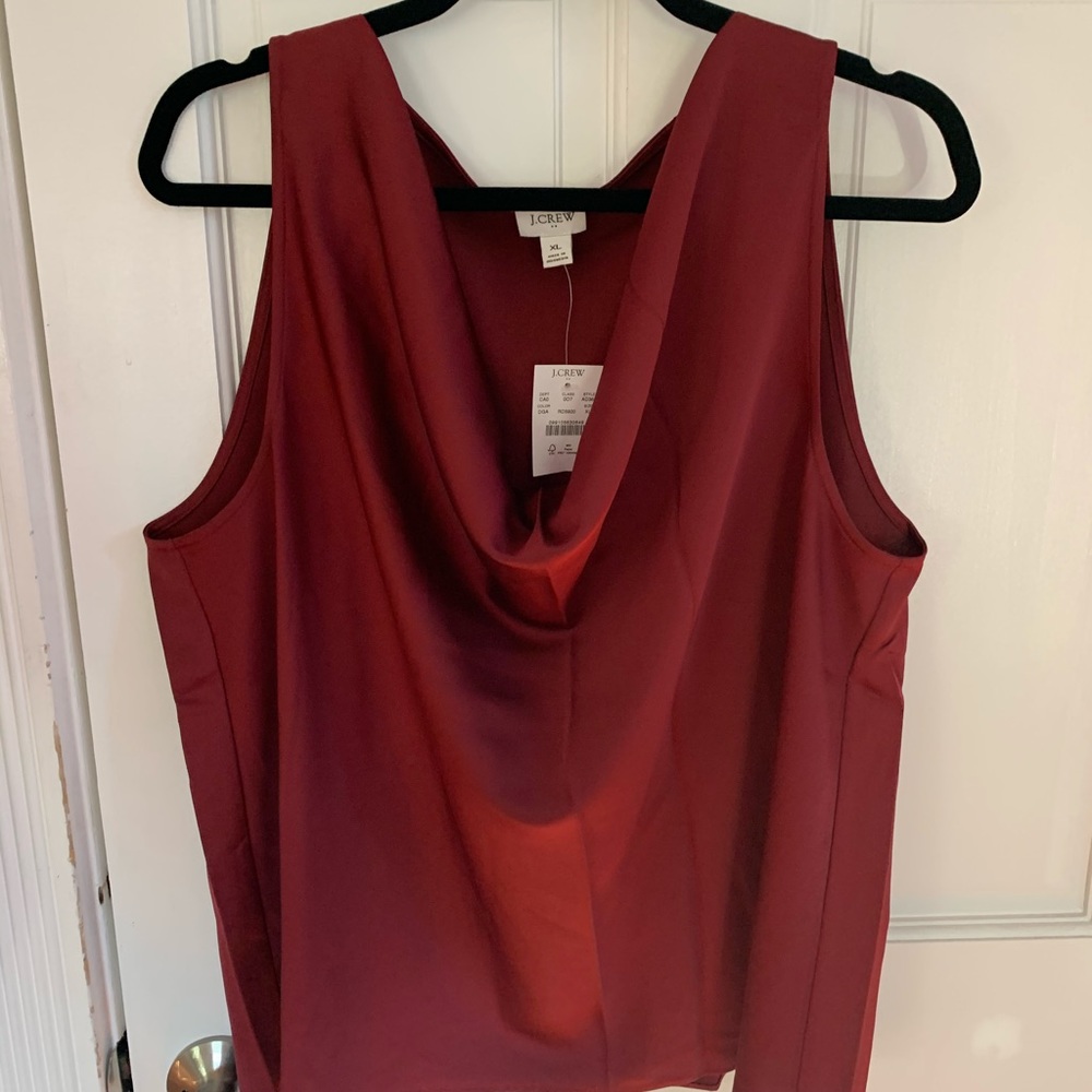 J. Crew Sleeveless Cowl Neck Blouse Sz XL